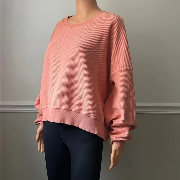 Aerie Oversized Cropped Ribbed Sweatshirt - Picture 6 of 16